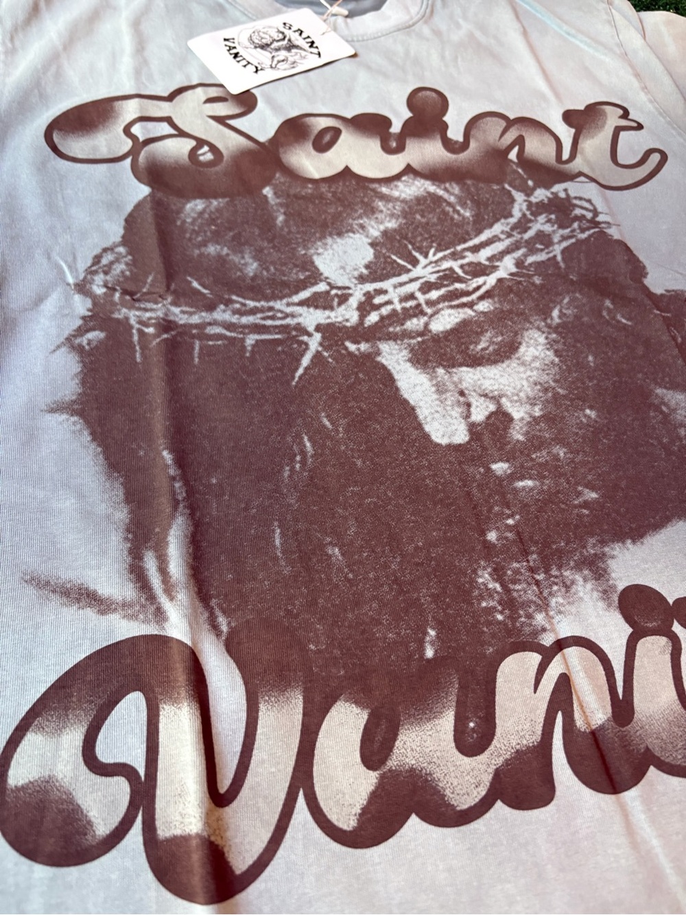 Vanity Gray Graphic 'Saint Vanity' Short Sleeve Tee - Picture 2 of 9